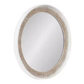 Kate & Laurel All Things Decor 26"X26" Warbrook Round Wall Mirror Rustic Brown/White