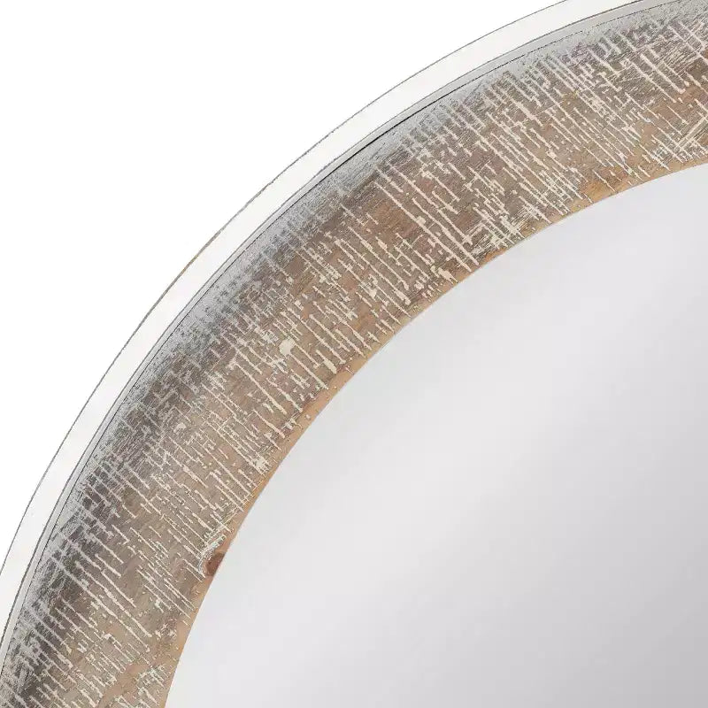 Miroir mural rond Warbrook de Kate & Laurel All Things Decor 26"X26" Brun rustique/Blanc
