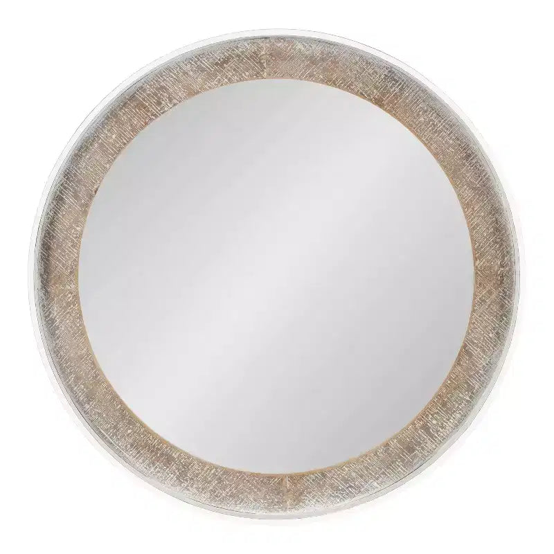 Miroir mural rond Warbrook de Kate & Laurel All Things Decor 26"X26" Brun rustique/Blanc