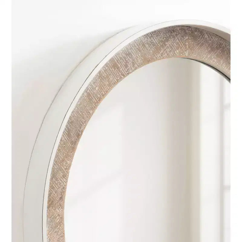 Miroir mural rond Warbrook de Kate & Laurel All Things Decor 26"X26" Brun rustique/Blanc