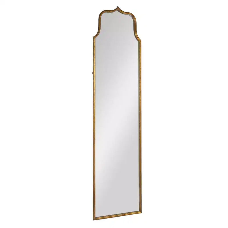 Miroir mural à cadre métallique arqué, pleine longueur, doré à la feuille antique : design rectangulaire de 70 pouces, aucun assemblage requis