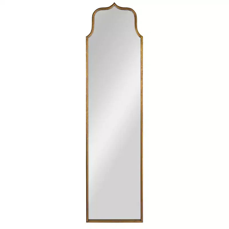 Miroir mural à cadre métallique arqué, pleine longueur, doré à la feuille antique : design rectangulaire de 70 pouces, aucun assemblage requis