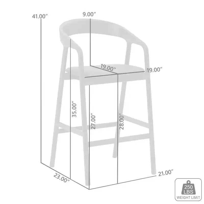 Tabouret de bar en bois et similicuir chêne noir