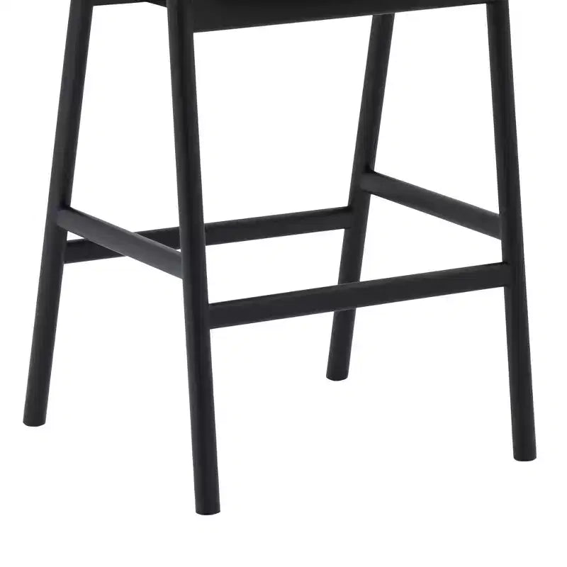Tabouret de bar en bois et similicuir chêne noir