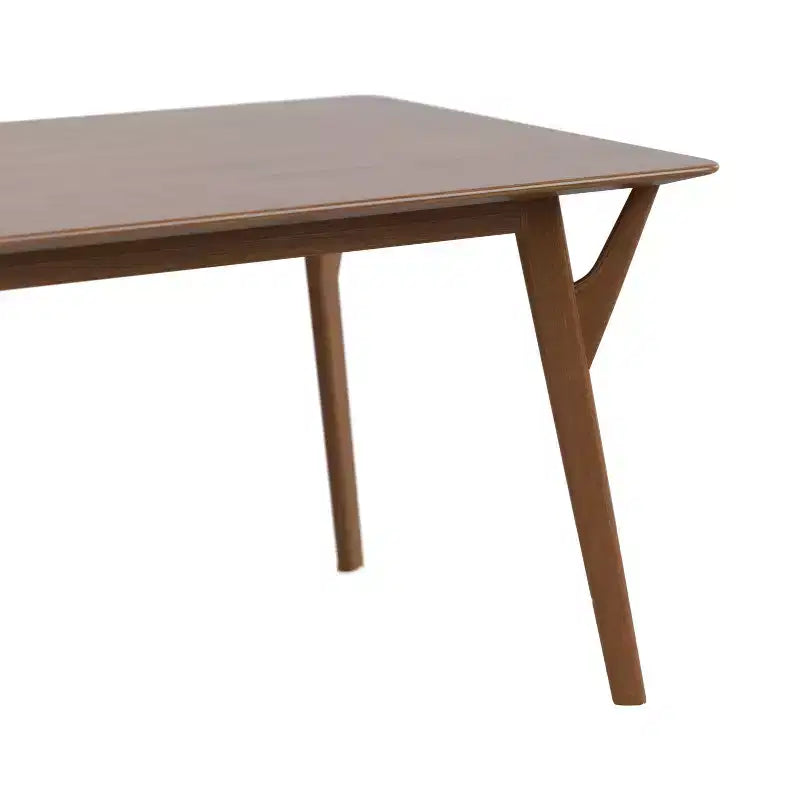 HOMES: Inside + Out Table de salle à manger rectangulaire 59 po Palm Shade de style Mid-Century pour 6 personnes, noyer