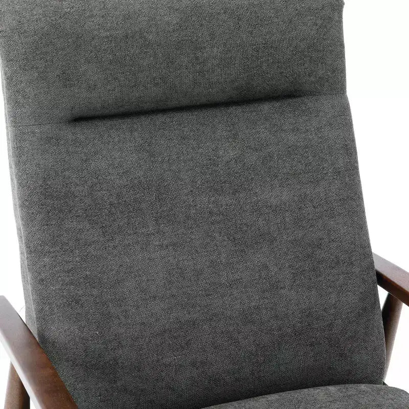 Fauteuil inclinable à dossier basculant anthracite : Polyester rembourré, Cadre en bois, Rembourrage en mousse, Nettoyage des taches