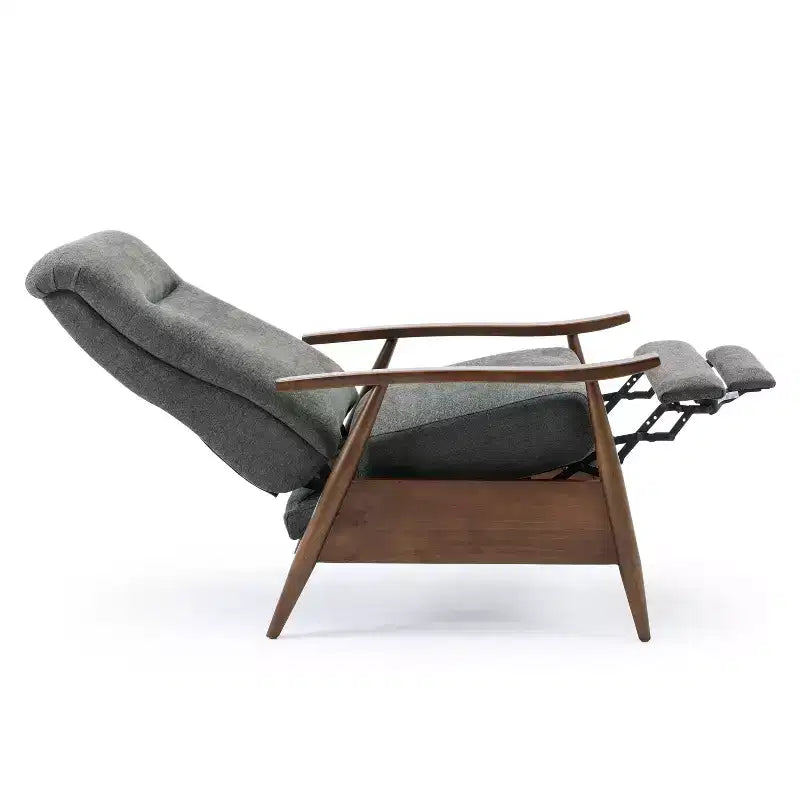 Fauteuil inclinable à dossier basculant anthracite : Polyester rembourré, Cadre en bois, Rembourrage en mousse, Nettoyage des taches