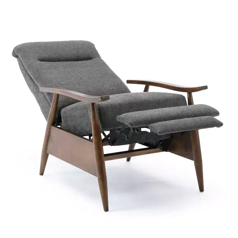 Fauteuil inclinable à dossier basculant anthracite : Polyester rembourré, Cadre en bois, Rembourrage en mousse, Nettoyage des taches