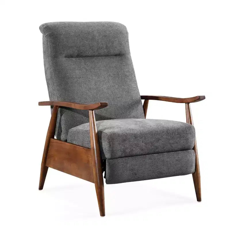 Fauteuil inclinable à dossier basculant anthracite : Polyester rembourré, Cadre en bois, Rembourrage en mousse, Nettoyage des taches