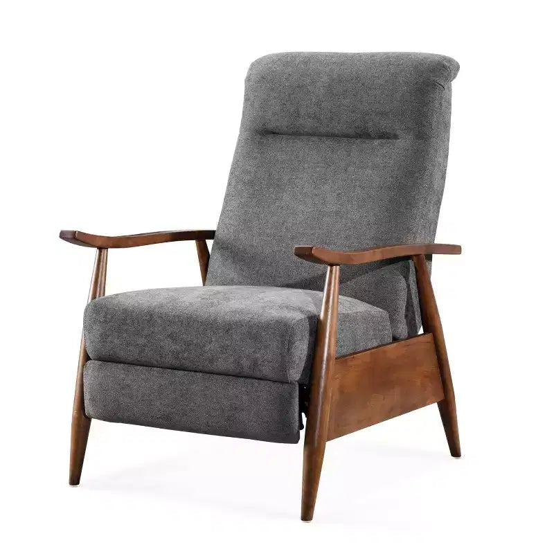 Fauteuil inclinable à dossier basculant anthracite : Polyester rembourré, Cadre en bois, Rembourrage en mousse, Nettoyage des taches
