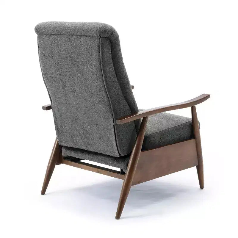 Fauteuil inclinable à dossier basculant anthracite : Polyester rembourré, Cadre en bois, Rembourrage en mousse, Nettoyage des taches