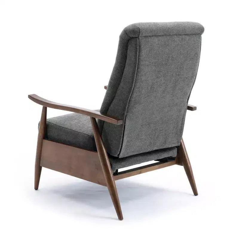 Fauteuil inclinable à dossier basculant anthracite : Polyester rembourré, Cadre en bois, Rembourrage en mousse, Nettoyage des taches