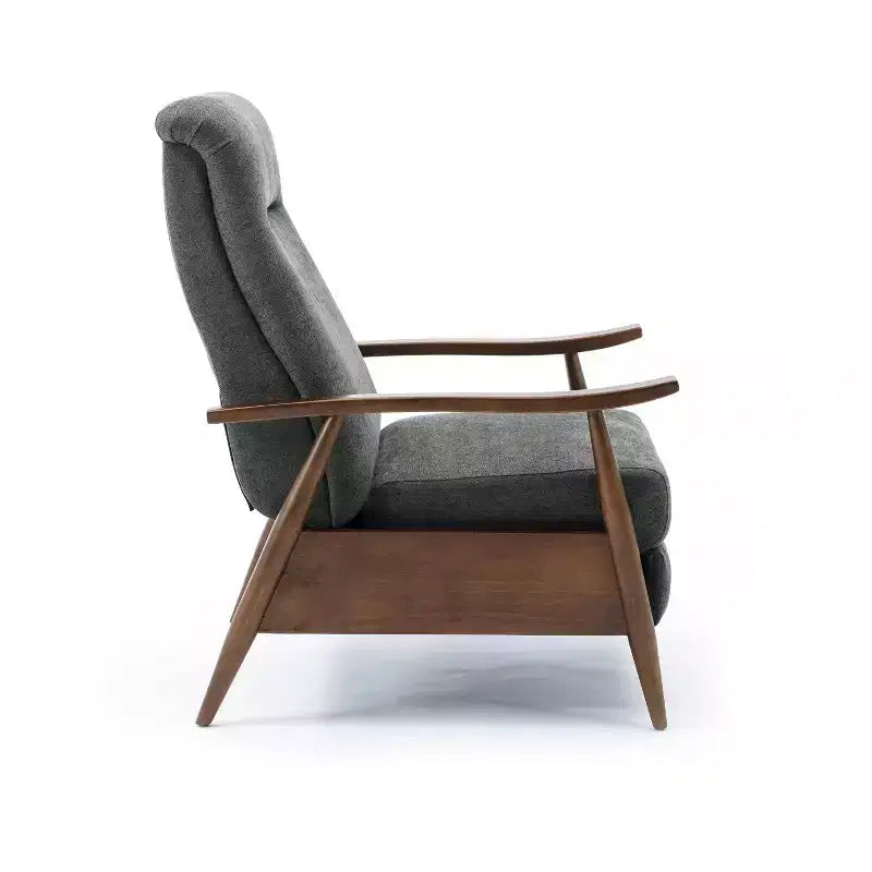 Fauteuil inclinable à dossier basculant anthracite : Polyester rembourré, Cadre en bois, Rembourrage en mousse, Nettoyage des taches