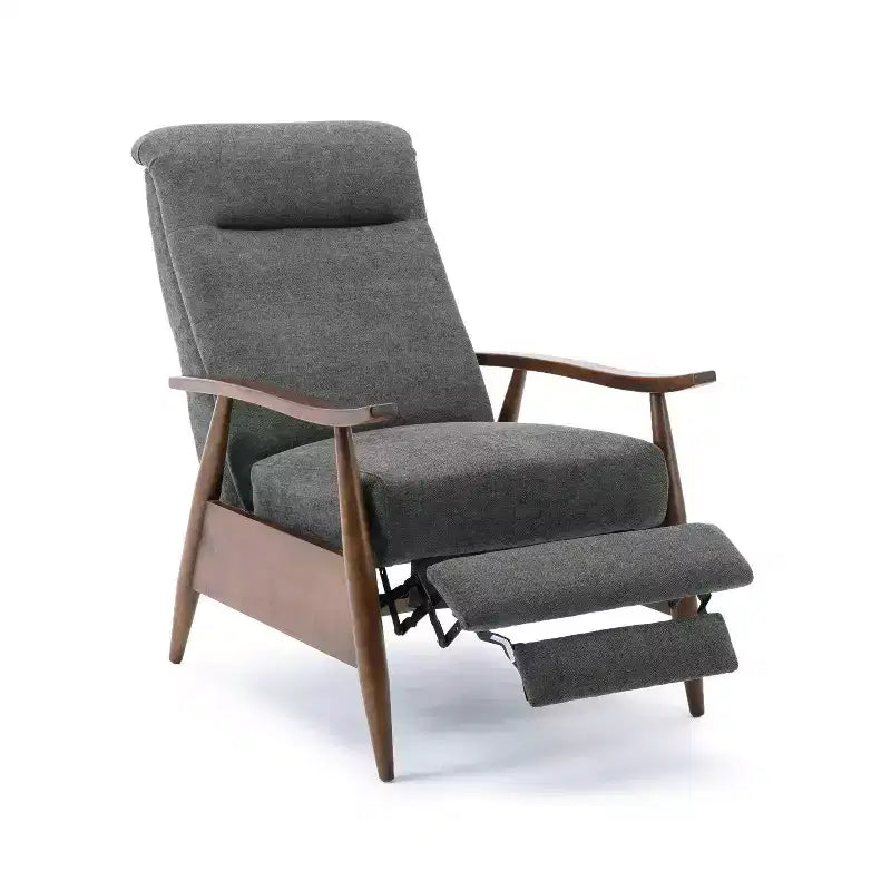 Fauteuil inclinable à dossier basculant anthracite : Polyester rembourré, Cadre en bois, Rembourrage en mousse, Nettoyage des taches