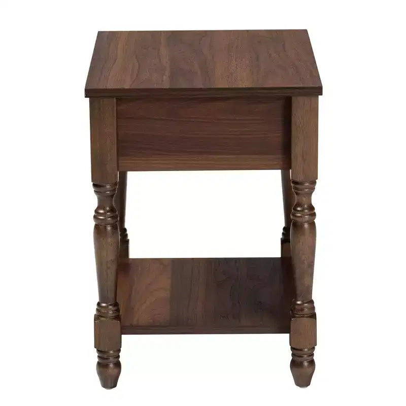Table de chevet avec rotin marron foncé