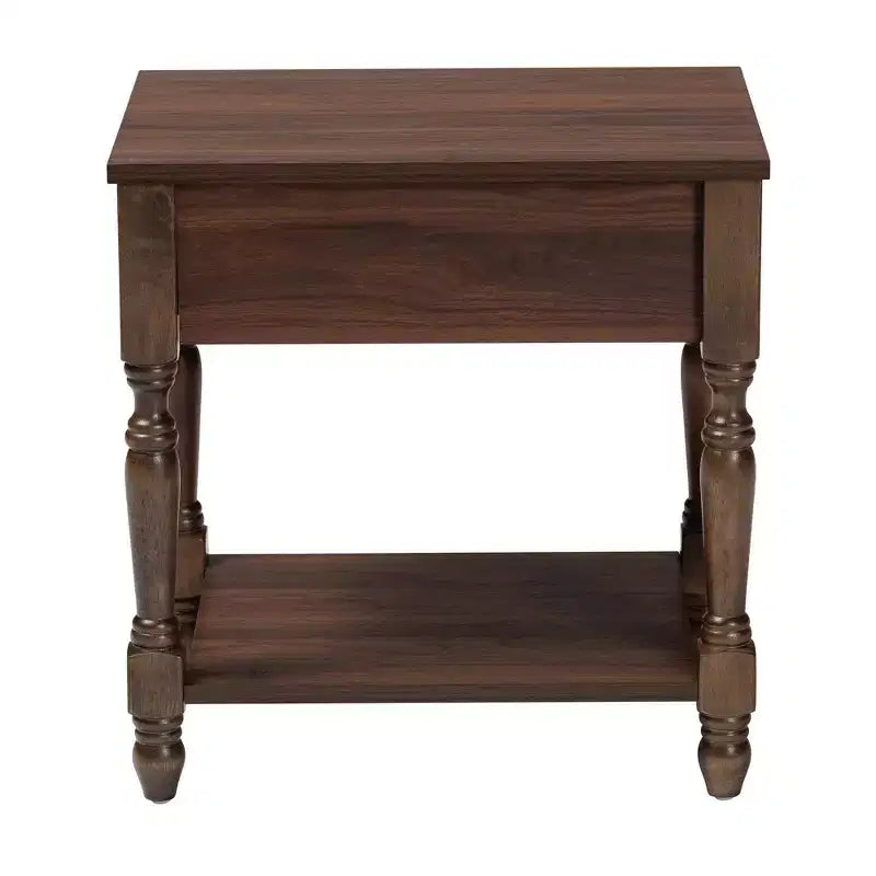 Table de chevet avec rotin marron foncé