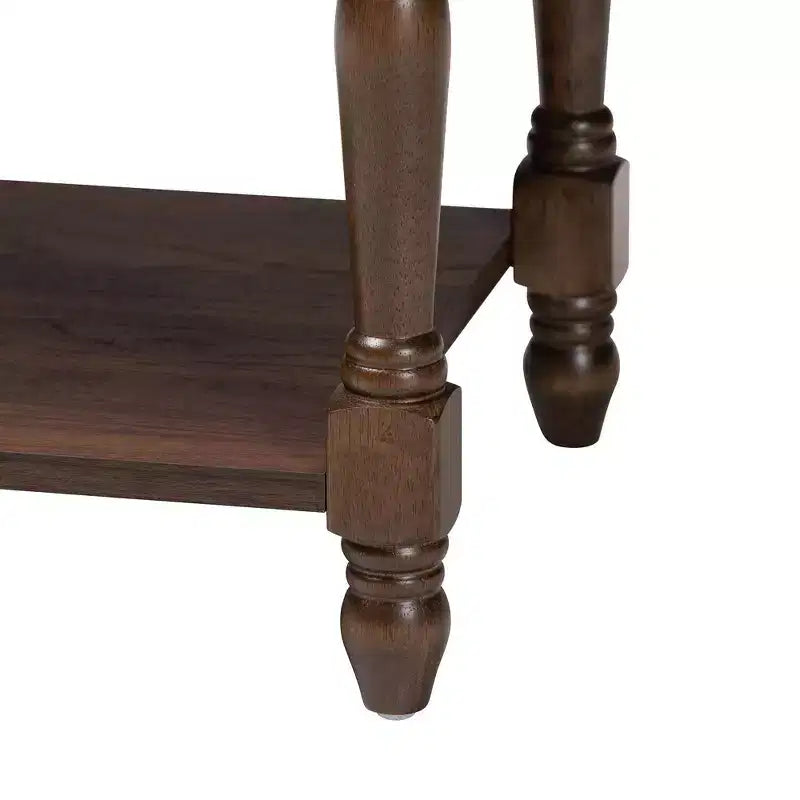 Table de chevet avec rotin marron foncé