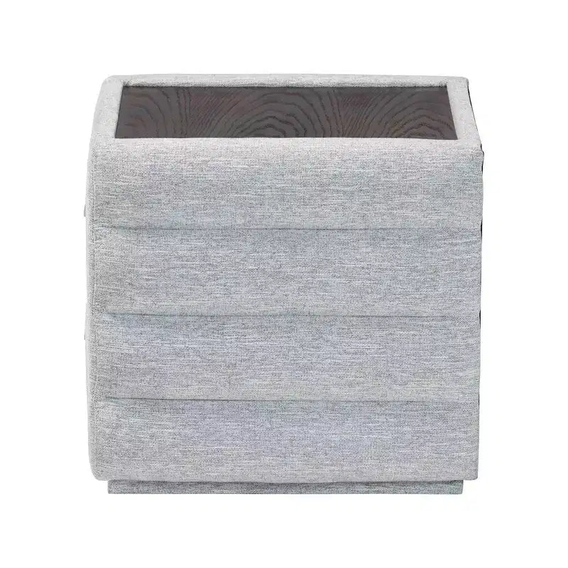 Table de chevet capitonnée en tissu à 2 tiroirs gris clair
