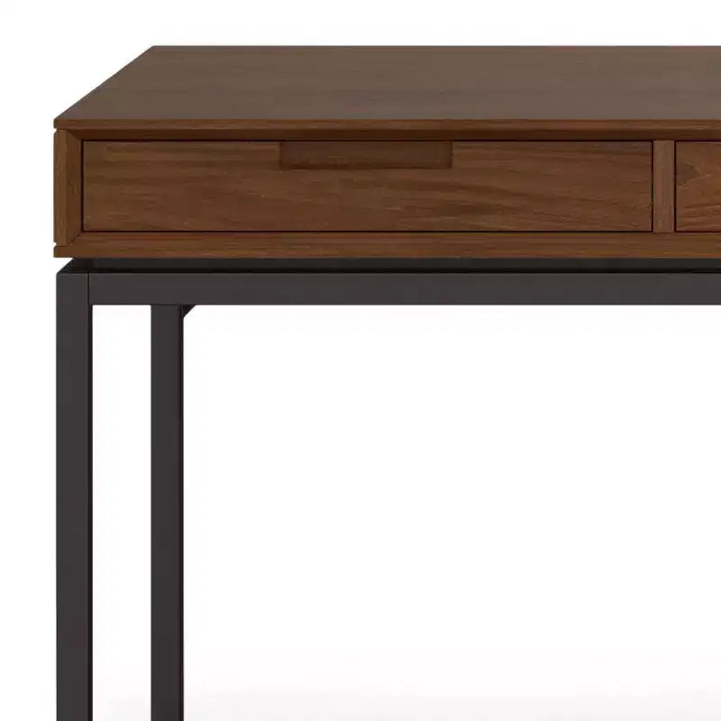 Bureau en bois massif avec tiroirs, style milieu de siècle, placage noyer