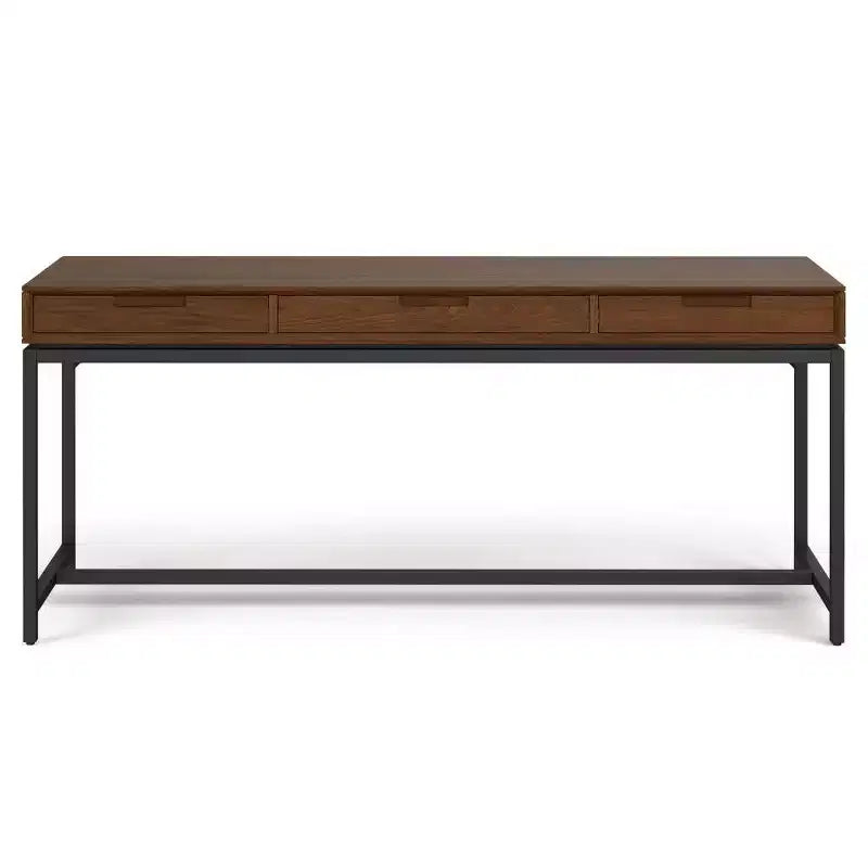 Bureau en bois massif avec tiroirs, style milieu de siècle, placage noyer