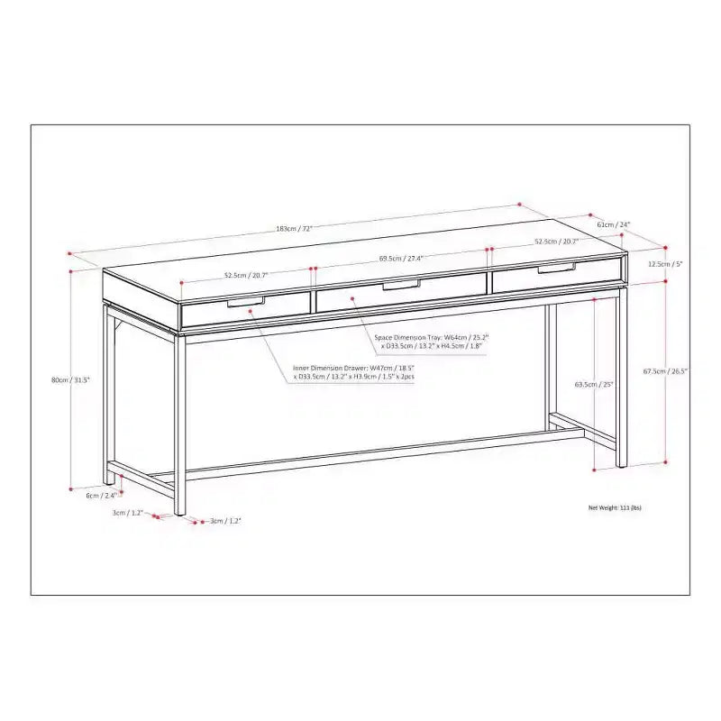 Bureau en bois massif avec tiroirs, style milieu de siècle, placage noyer