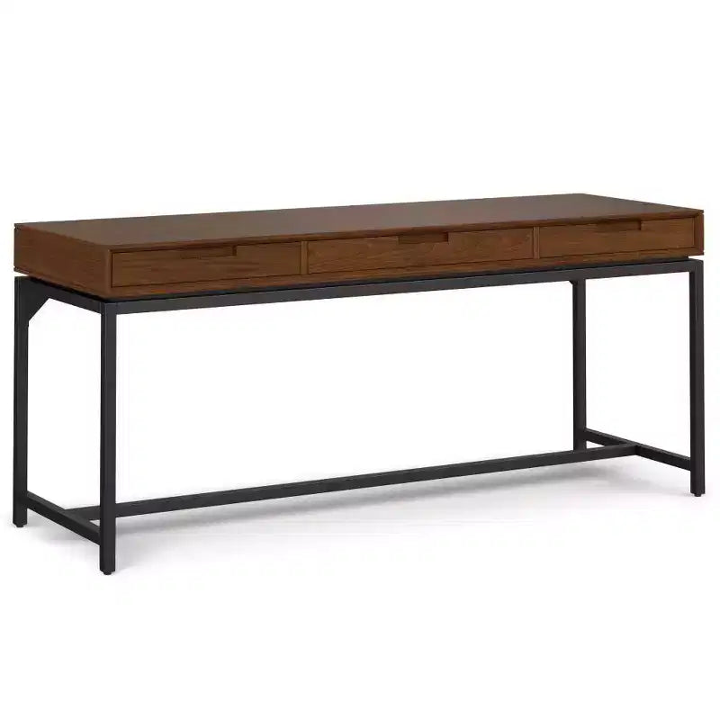 Bureau en bois massif avec tiroirs, style milieu de siècle, placage noyer