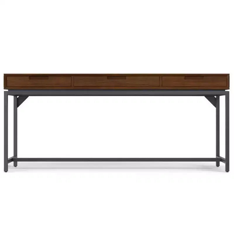 Bureau en bois massif avec tiroirs, style milieu de siècle, placage noyer