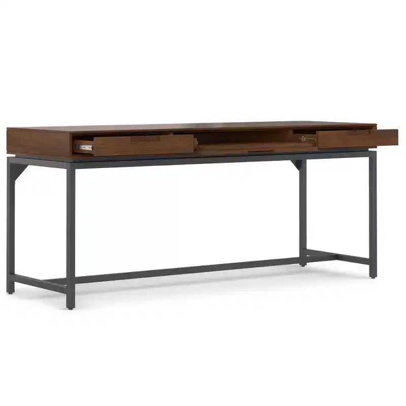 Bureau en bois massif avec tiroirs, style milieu de siècle, placage noyer