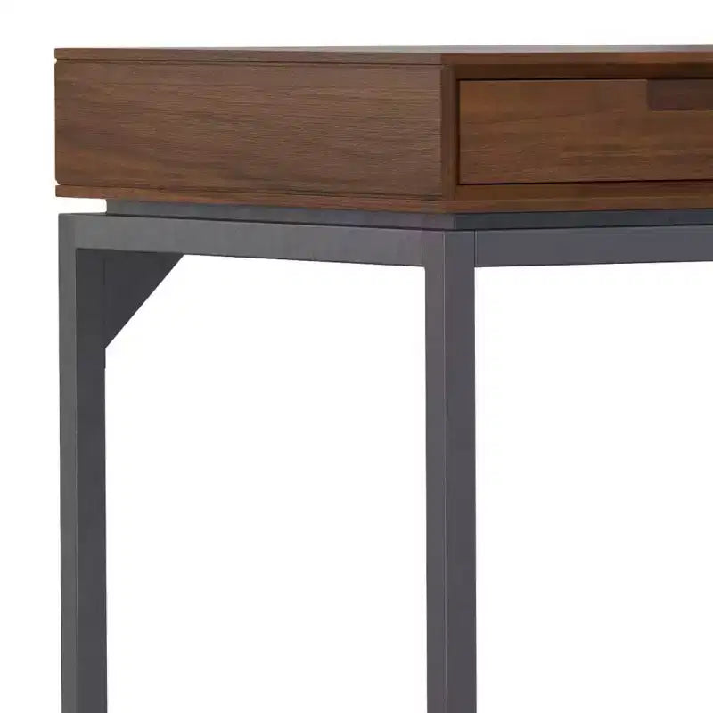 Bureau en bois massif avec tiroirs, style milieu de siècle, placage noyer