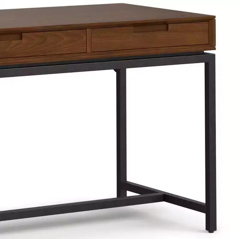 Bureau en bois massif avec tiroirs, style milieu de siècle, placage noyer