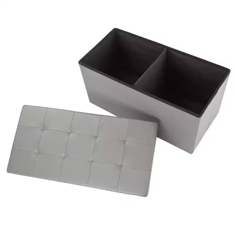 Pouf de rangement de 30 pouces - Repose-pieds pliant en similicuir, Coffre à linge ou Banc