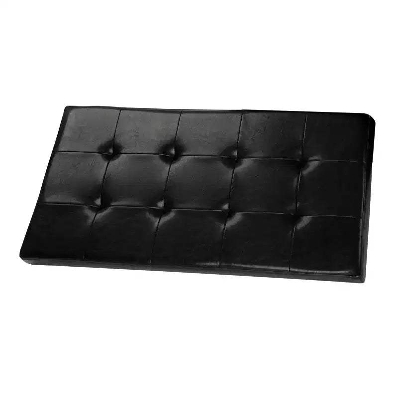 Pouf de rangement de 30 pouces - Repose-pieds pliant en similicuir, Coffre à linge ou Banc