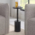 Table basse ronde 10 marbre noir large