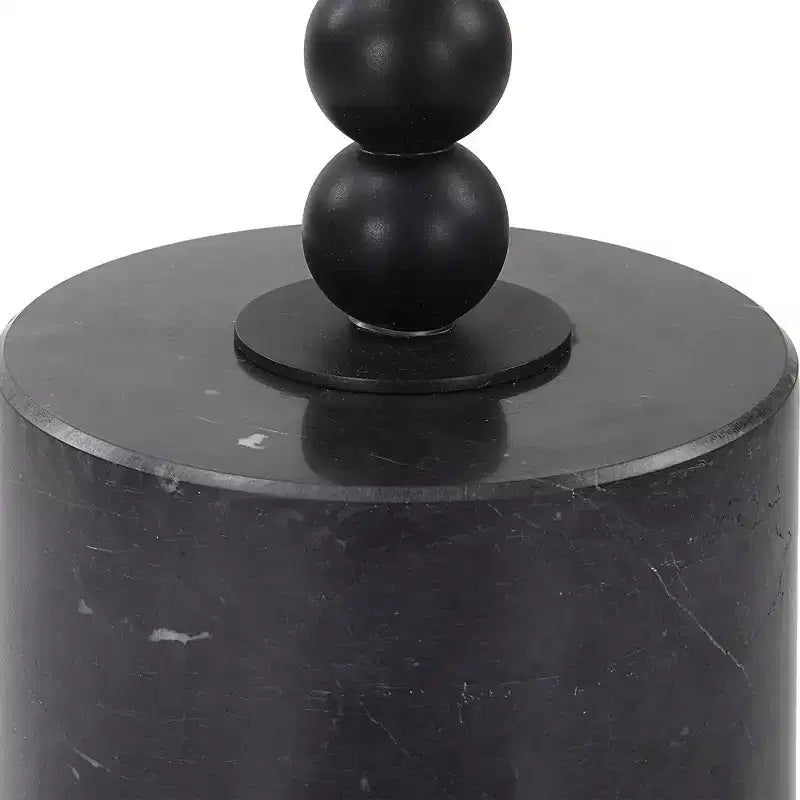 Table basse ronde 10 marbre noir large