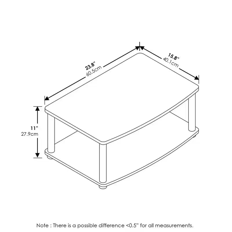 Meubles TV surélevés sans outils avec étagères de rangement ouvertes à 2 niveaux, console TV pour téléviseurs jusqu'à 25 pouces, noyer foncé