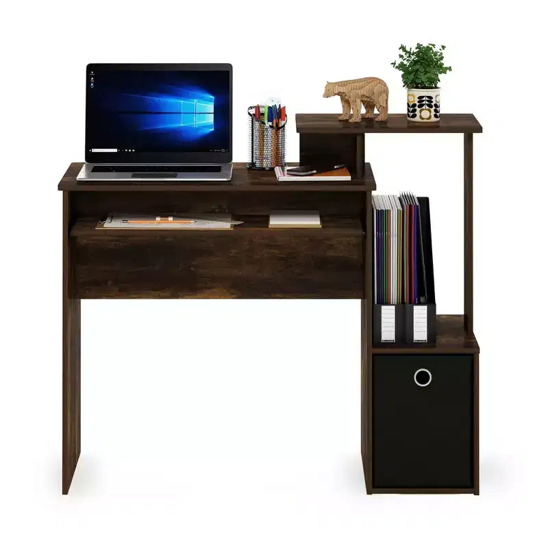 Bureau d'ordinateur polyvalent avec tiroir et tablette coulissante pour clavier, idéal pour la maison ou le bureau