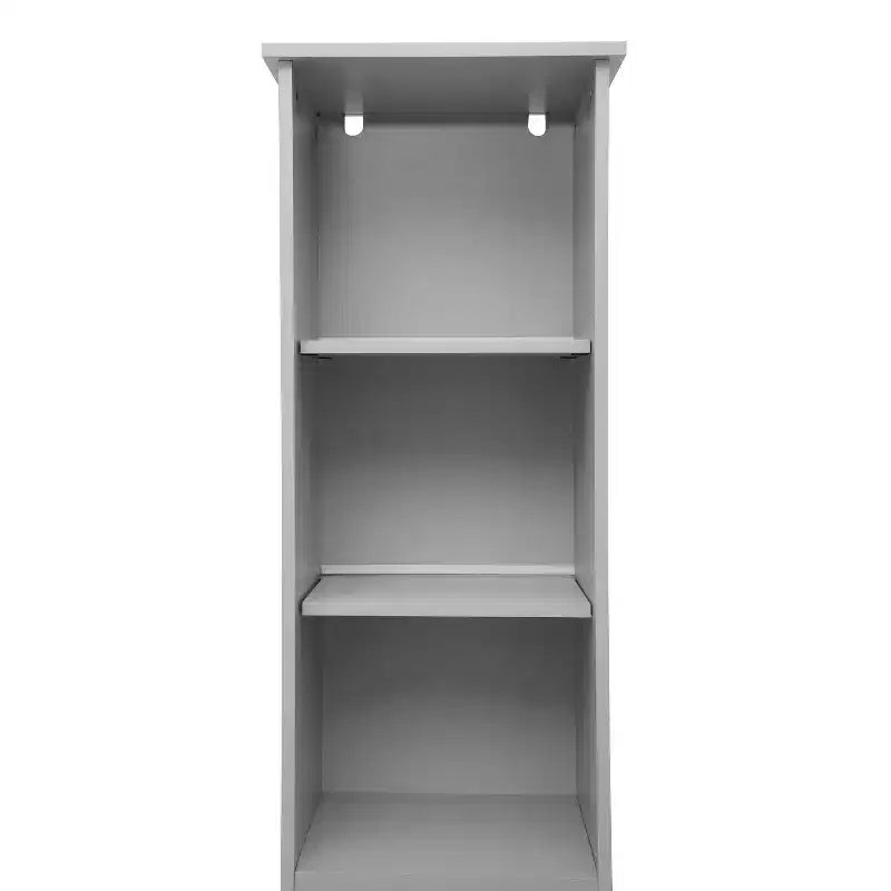 Meuble de rangement pour salle de bain autonome, colonne de rangement étroite avec porte, étagère intérieure réglable et étagères supérieures ouvertes