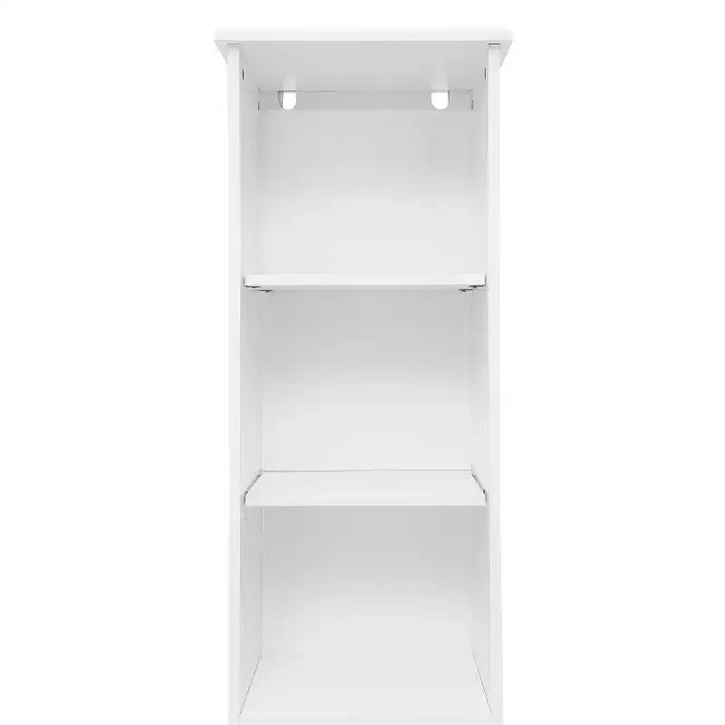 Meuble de rangement pour salle de bain autonome, colonne de rangement étroite avec porte, étagère intérieure réglable et étagères supérieures ouvertes