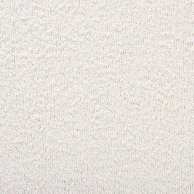 Banc Japandi en tissu bouclé crème et bois de noyer