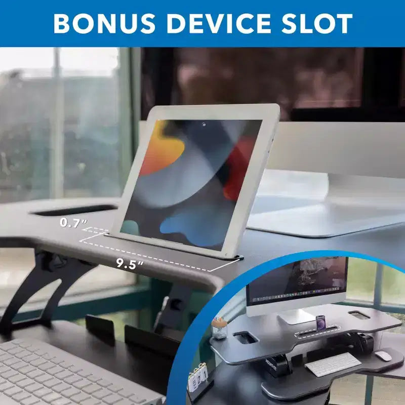 Convertisseur de bureau assis-debout pour coin, noir