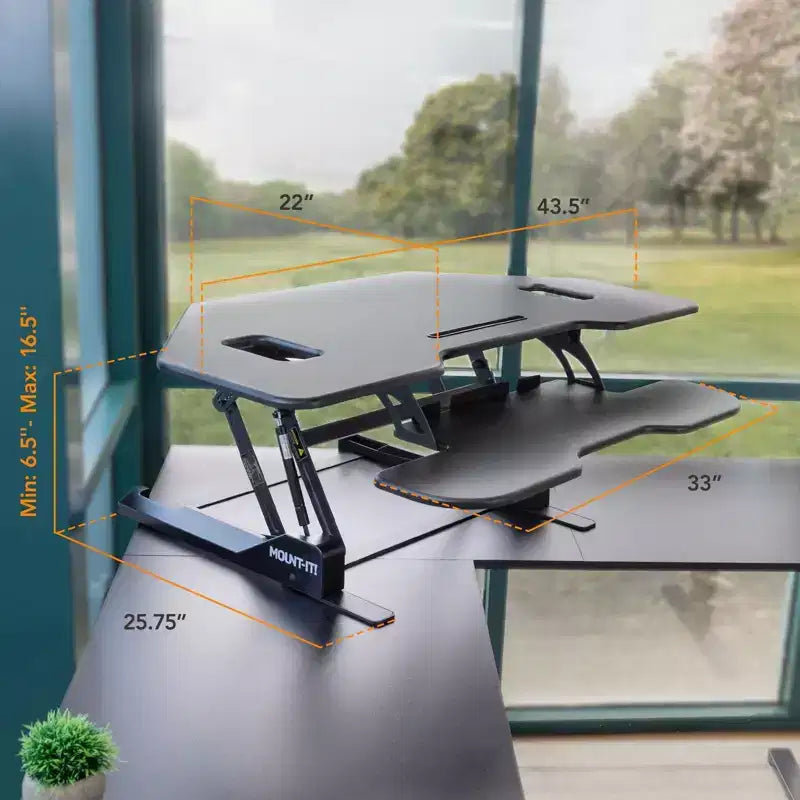 Convertisseur de bureau assis-debout pour coin, noir