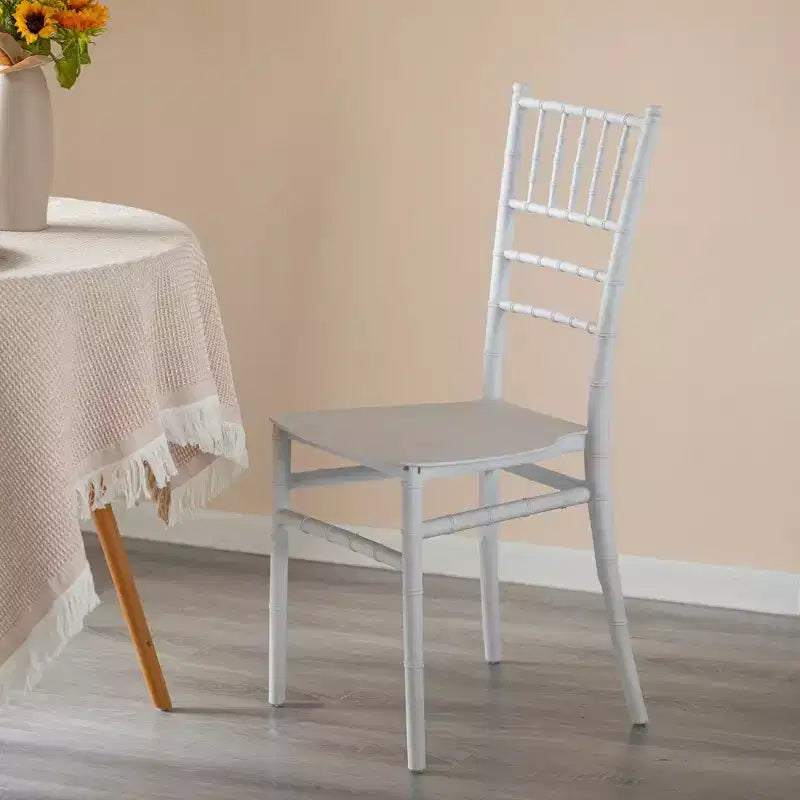 Chaise de salle à manger Chiavari empilable moderne blanche, pour la salle à manger, les événements et les mariages, chaise de réception, blanche