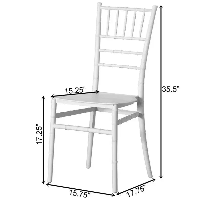 Chaise de salle à manger Chiavari empilable moderne blanche, pour la salle à manger, les événements et les mariages, chaise de réception, blanche