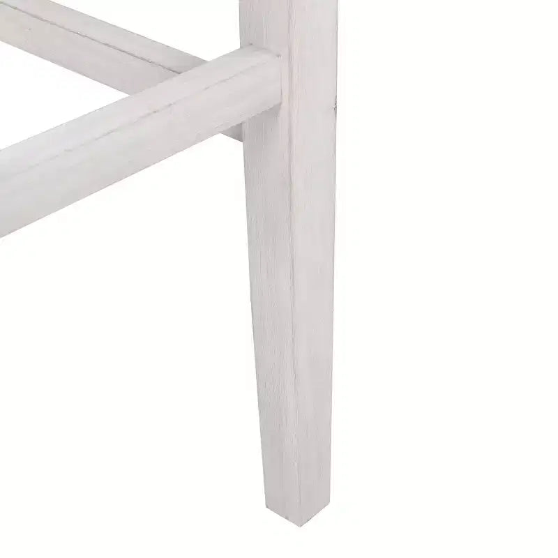 Tabouret de bar sans dossier avec assise rembourrée de 29 po, blanc antique/gris