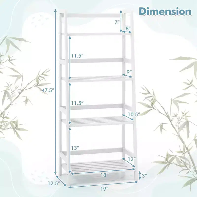 Étagère à livres en bambou à 4 niveaux, support de plantes, de fleurs, de rangement