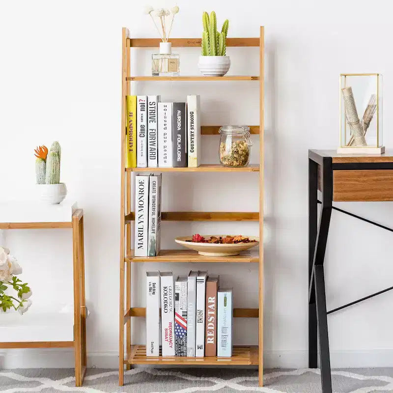 Étagère à livres en bambou à 4 niveaux, support de plantes, de fleurs, de rangement
