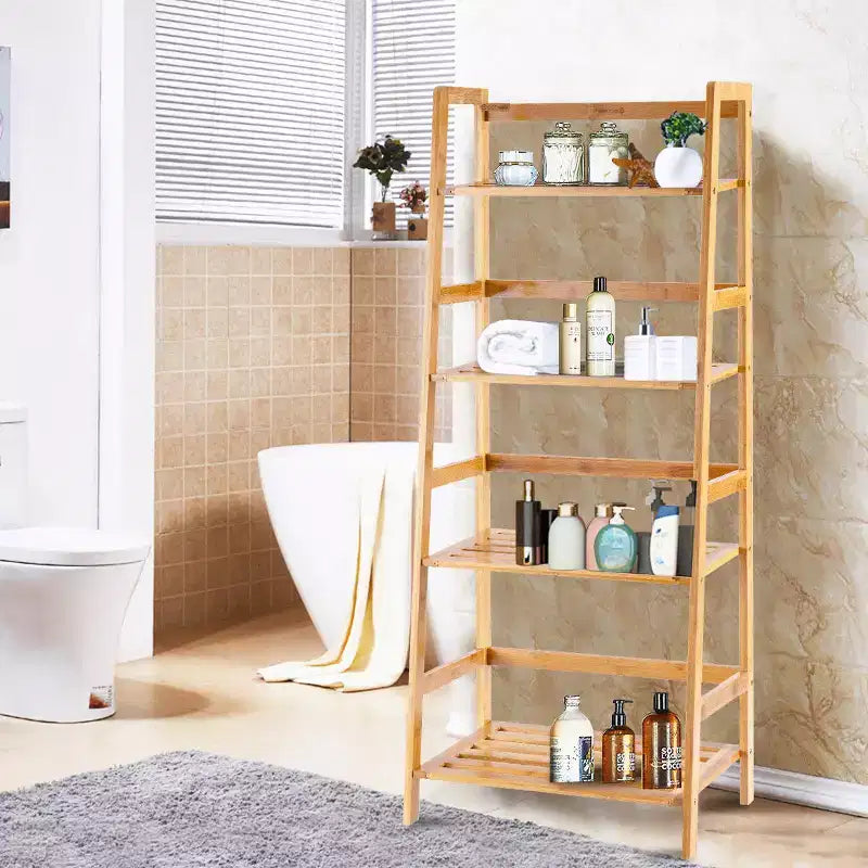 Étagère à livres en bambou à 4 niveaux, support de plantes, de fleurs, de rangement