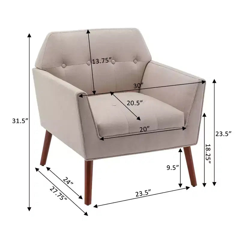 Fauteuil de salon Andy style moderne du milieu du siècle