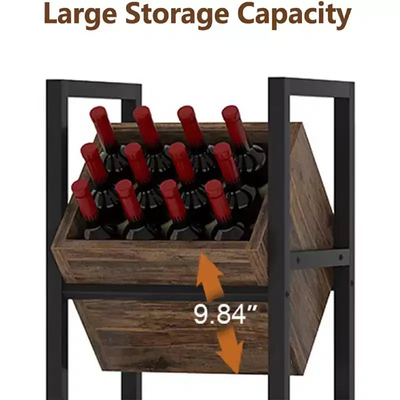 Range-bouteilles autoportant en bois à 3 niveaux, support de rangement pour spiritueux sans oscillation, organisateur de bouteilles d'alcool pour cuisine, cave