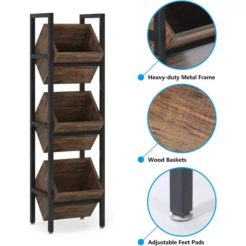 Range-bouteilles autoportant en bois à 3 niveaux, support de rangement pour spiritueux sans oscillation, organisateur de bouteilles d'alcool pour cuisine, cave